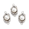 304 Stainless Steel Pave ABS Pearl Connector Charms STAS-S131-01P-1