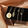 304 Stainless Steel Stackable Double Layer Necklaces NJEW-S435-03G-B-1