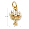 Brass Micro Pave Clear Cubic Zirconia Pendants X-KK-R162-023G-2