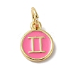 Real 18K Gold Plated Brass Enamel Charms KK-L216-001G-I04-1