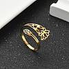 304 Stainless Steel Cuff Rings for Women RJEW-F195-01G-1