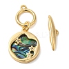 Brass Toggle Clasps with Paua Shell KK-N254-72G-2