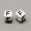 Large Hole Acrylic Letter European Beads SACR-Q103-6mm-01F-2