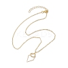 Brass Round with Rhombus Pendant Necklace NJEW-JN04698-1