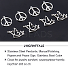 28Pcs 2Style 201 Stainless Steel Pendants STAS-UN0035-30-5
