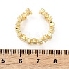 Rectangle Brass Micro Pave Clear Cubic Zirconia Open Cuff Rings for Women RJEW-G343-23G-5
