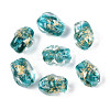Handmade Gold & Silver Foil Glass Beads FOIL-N030-02E-1