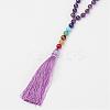 Amethyst Beaded and Gemstone Beaded Necklaces NJEW-P148-01-2