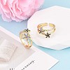 Brass Micro Pave Cubic Zirconia Cuff Rings for Women KK-T071-64G-1