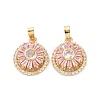 Real 18K Gold Plated Brass Micro Pave Clear Cubic Zirconia Pendants KK-E068-VC303-2