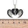 304 Stainless Steel Polymer Clay Jet Rhinestones Openable Pendant Necklaces for Women NJEW-Z065-09P-5