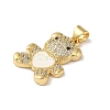 Rack Plating Brass Micro Pave Clear Cubic Zirconia Pendants KK-P268-05-3
