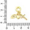 Brass Micro Pave Cubic Zirconia European Dangle Charms KK-D325-15G-3