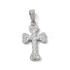 304 Stainless Steel Micro Pave Cubic Zirconia Pendants STAS-Z107-08P-08-1