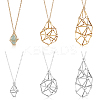 6Pcs 6 Styles 304 Stainless Steel Macrame Pouch Empty Stone Holder Necklace Making NJEW-GA00003-1