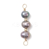 Natural Cultured Freshwater Pearl Potato Beaded Connector Charms PALLOY-JF04929-3