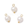 Natural Cultured Freshwater Pearl Round Charms PALLOY-JF04218-02-1