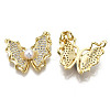 Brass Micro Pave Clear Cubic Zirconia Pendants ZIRC-S067-080-NF-2