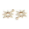 UV Plating Alloy Rhinestone Pendants PALLOY-A004-08G-3