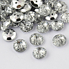2-Hole Taiwan Acrylic Rhinestone Flat Round Buttons BUTT-F015-10mm-02-1