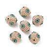 Golden Plated Alloy Rhinestone Beads FIND-E046-14G-02-1