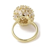 Brass Micro Pave Cubic Zirconia Cuff Ring RJEW-K256-54G-2