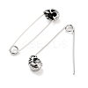 Halloween Skull 316 Surgical Stainless Steel Safety Pin Hoop Earrings for Women EJEW-Z050-29A-AS-2