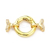 Brass Micro Pave Clear Cubic Zirconia Fold Over Clasps ZIRC-P085-02G-1