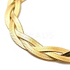 304 Stainless Steel Interlocking Herringbone Chain Bracelet for Men Women BJEW-H554-01G-2