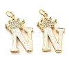 Brass Micro Pave Clear Cubic Zirconia Pendants KK-G498-01N-02-1