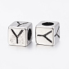 304 Stainless Steel Large Hole Letter European Beads LS-STAS-H428-01AS-Y-2