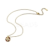 304 Stainless Steel Enamel Flat Round Necklaces for Women LS-NJEW-Q028-01C-G-2