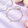 304 Stainless Steel Double Layer Chain Anklets AJEW-AN00632-02-2