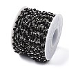 Cube Glass & 201 Stainless Steel Beaded Chains CHS-A015-04P-3