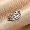 Brass Micro Pave Clear Cubic Zirconia Finger Rings for Women Ease Anxiety RJEW-S624-05P-01-2