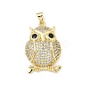 Brass Micro Pave Clear Cubic Zirconia Pendants KK-B141-35G-1