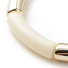 Acrylic Curved Tube Beaded Stretch Bracelet for Women BJEW-JB08438-03-5
