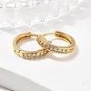 Clear Cubic Zirconia Huggie Hoop Earrings EJEW-L231-41G-01-4