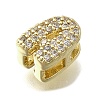 Brass Micro Pave Cubic Zirconia Letter Multi-Strand Links KK-D295-32G-01-2