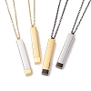 Ion Plating(IP) 304 Stainless Steel Rectangle Bar Pendant Necklace NJEW-P262-18-1