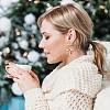 4 Pairs 4 Colors Christmas Star Alloy Dangle Stud Earrings for Women EJEW-AN0002-26-4