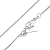 1mm Rack Plating Brass Box Chain Adjustable Slider Necklaces for Women Men MAK-L044-56P-1