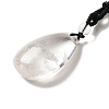 Natural Quartz Crystal Nuggets Pendant Necklace with Polyester Cord for Women G-H285-05B-3