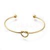 Ion Plating(IP) 304 Stainless Steel Knot Cuff Bangles for Women LS-BJEW-M233-04G-2