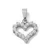 Ion Plating(IP) 304 Stainless Steel Micro Pave Cubic Zirconia Pendants STAS-Z107-04P-07-1