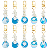 10Pcs 5 Styles Flat Round AB Color Plated Capiz Shell Pendant Decorations HJEW-FH00144-1