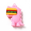 Dinosaur with Hamburger Shape PVC Pendants KY-E012-03B-2