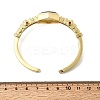 Hexagon Brass Pave Natural Gemstone & Cubic Zirconia Cuff Bangles for Women BJEW-Z172-01G-8