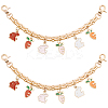 2Pcs Alloy Enamel Carrot Rabbit Tassel Iron Chain Bag Decorative Chains AJEW-BBC0001-07-7