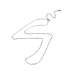 Anti-Tarnish Rhodium Plated 925 Sterling Silver Flat Cable Chain Necklace NJEW-A011-01B-P-1